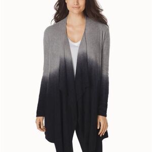 Barefoot Dreams Chic Lite Calypso Wrap Pewter And Midnight (Tan/Black) L / XL